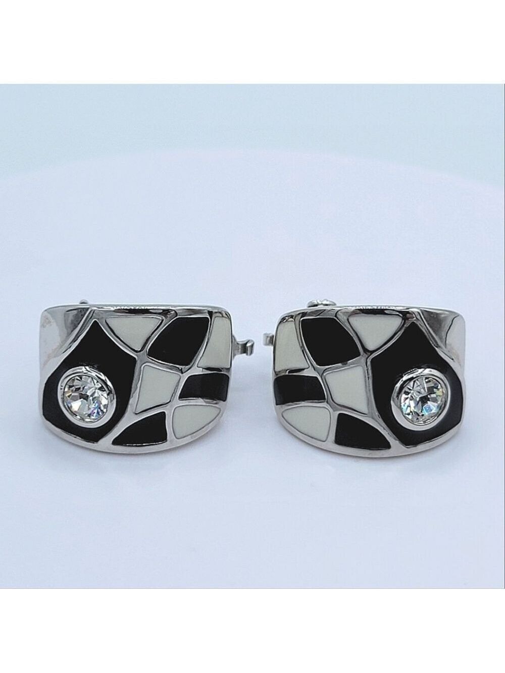 Vintage FAC Butler Enamel Earrings #2454